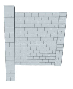 L Shaped Wall - W/ Door - 8 x 6 x 8 Ft