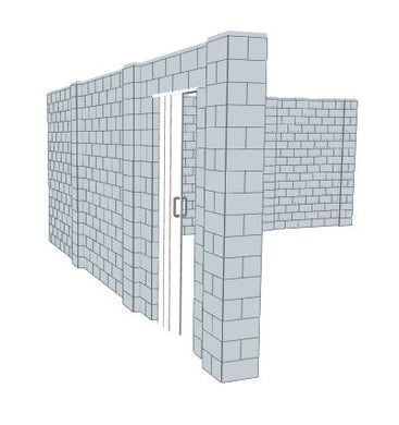 L Shaped Wall - W/ Door - 20 x 20 x 8 Ft