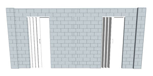 T Shaped Wall - W/ Door - 8 x 18 x 8 Ft